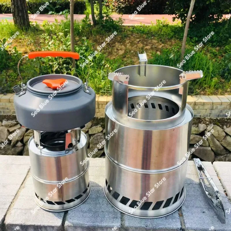 Firewood stove Outdoor portable camping folding wood gasifier liner Picnic travel Field stove
