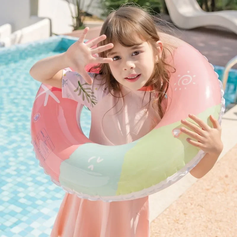 محظوظ قوس قزح نفخ اللعب بركة طوافة بلاستيكية للسباحة الصيف في الهواء الطلق بولي كلوريد الفينيل سميكة الشاطئ نفخ دائرة نفخ حديقة المياه اللعب