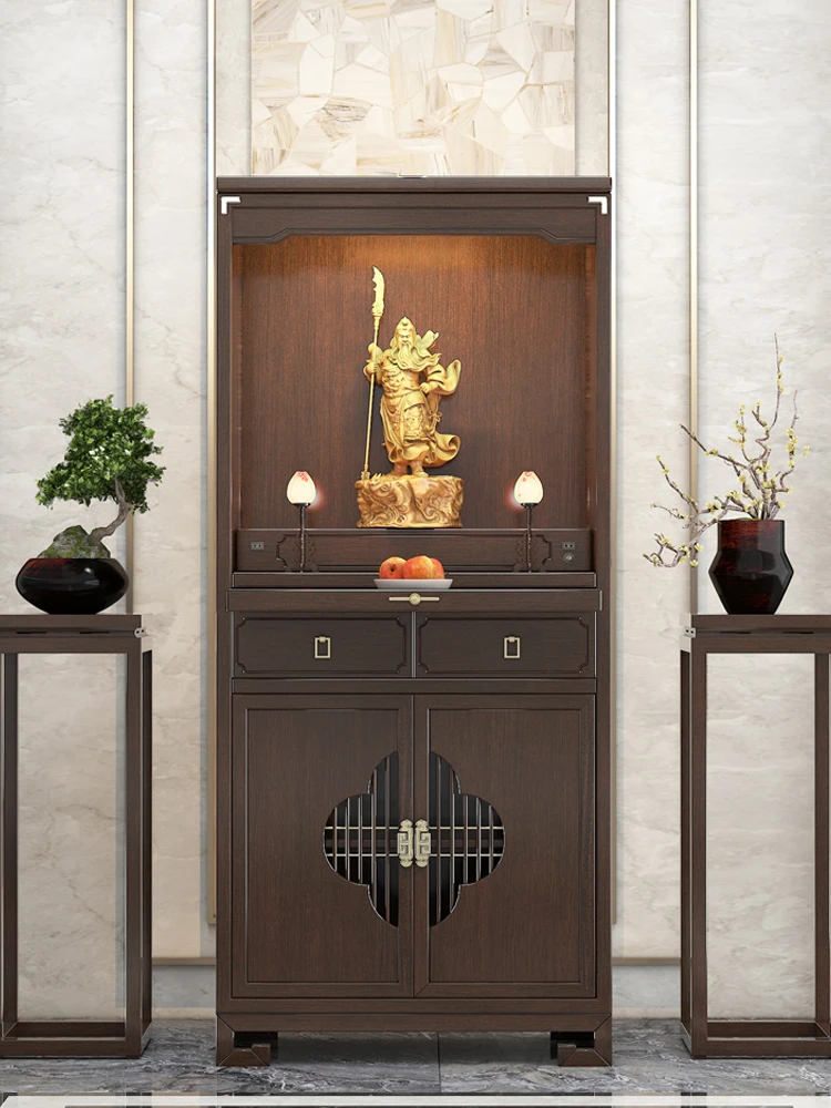 

Solid Wood Shrine Clothes Closet Ugyen Wood Buddha Cabinet Modern Light Luxury Shrine God of Wealth Altar