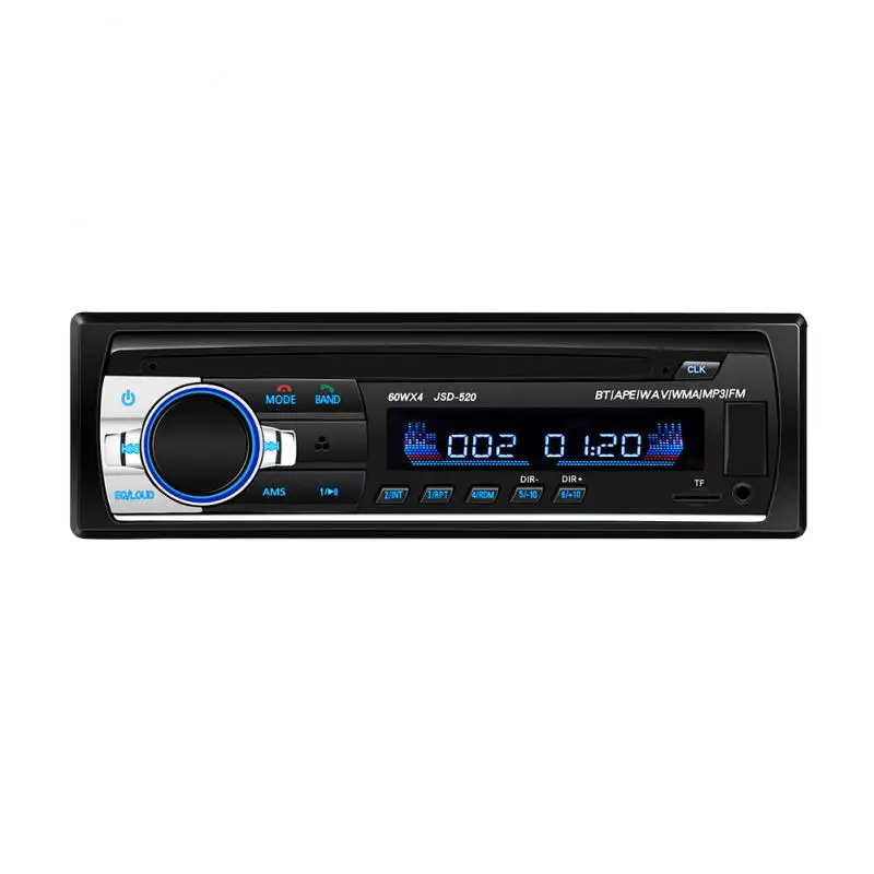 Podofo JSD-520 Car Radio In Dash 1 Din Recorder MP3 Player FM Audio Stereo USB/SD AUX Input ISO Port Bluetooth Autoradio