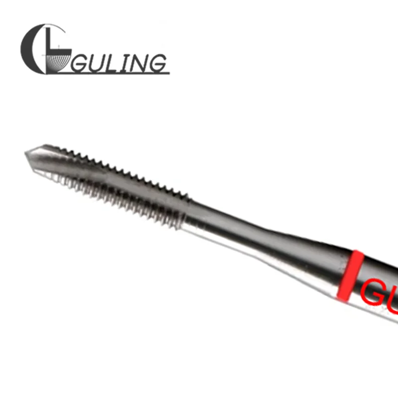 GULING HSSE Red Ring JIS Standard Spiral Pointed Tap UNC UNF 2-56 4-40 6-32 8-32 10-24 1/4 5/16 3/8 1/2 5/8 Machine Thread Taps