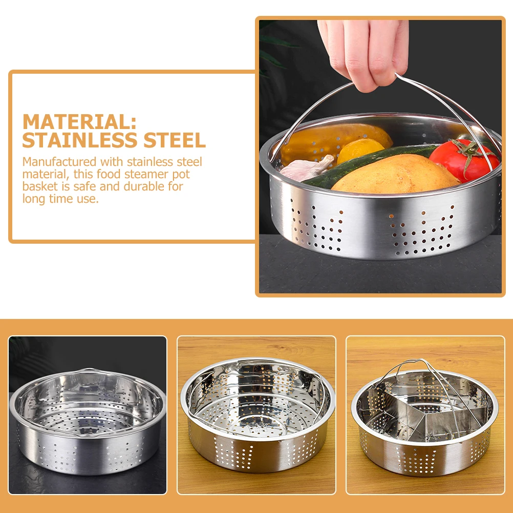 

Stainless Steel Steamer Basket With Trivet Rack Food Steamer Accessories For Dumpling Vegetable Bun Cooking Steaming Pot Inserts