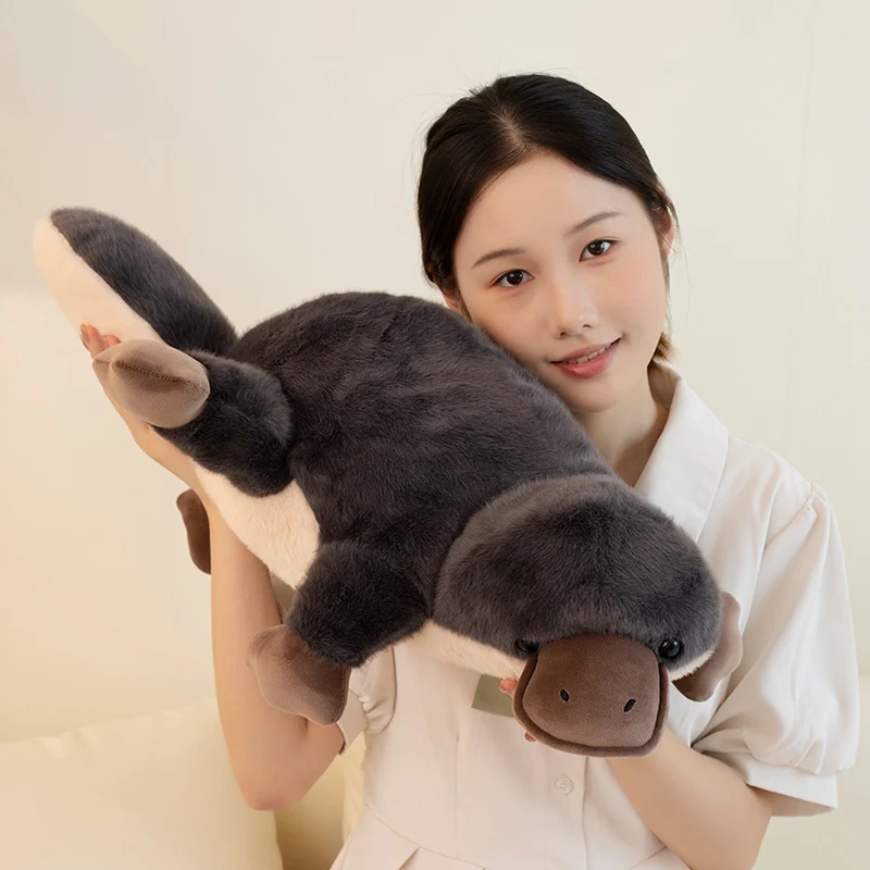 60-100CM New Platypus Plush Toy Lifelike Fluffy Platypus Soft Doll Real-life Stuffed Animals Toy Birthday Gift