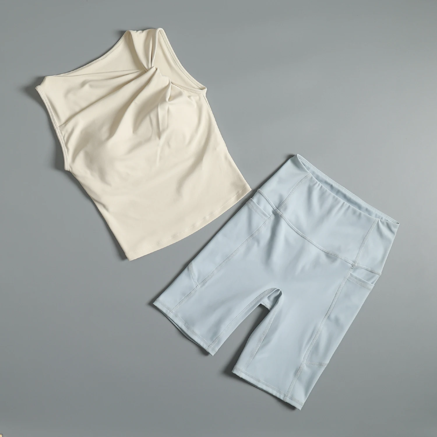 Sportanzug für Damen im Sommer, hochwertige Fitness-Training, schnell trocknende Weste, hohe Taille, Hüftheben, Laufen, Yoga, Radhose