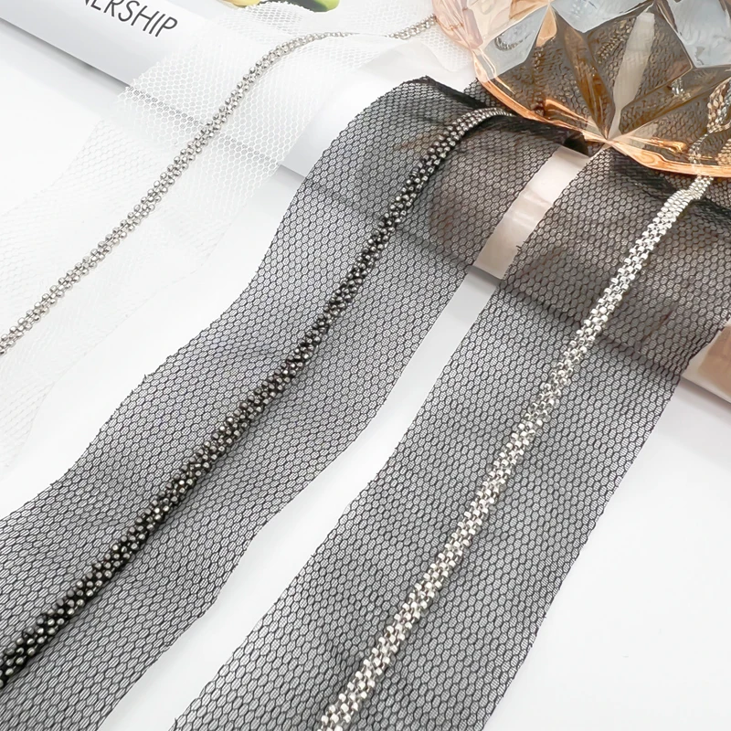5Yards Tassel Fringe Copper Chain Beaded Lace Scrapbooking Applique Banding For DIY Crafts Wedding Embellishment Sewing Renda