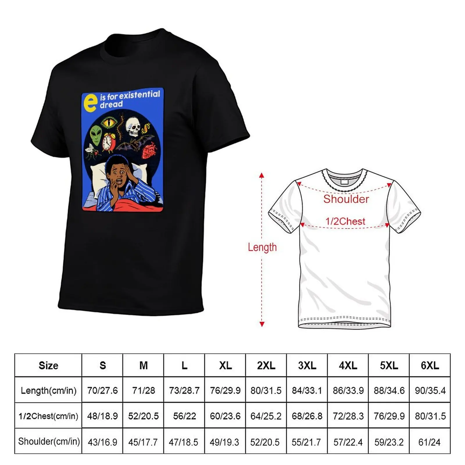 E is for Existential Dread T-Shirt cute clothes anime men graphic t shirts