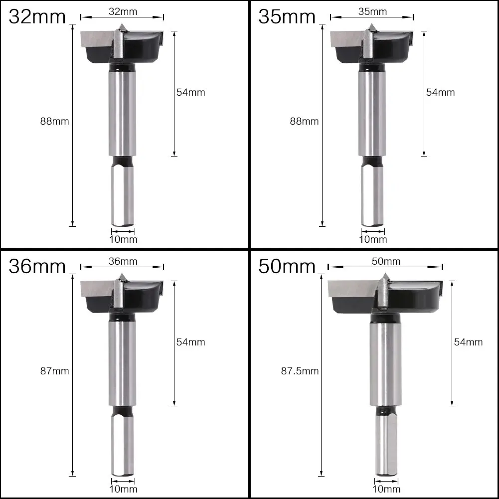 1pcs 15mm - 60mm Forstner tips Woodworking tools Hole Saw Cutter Hinge Boring drill bits Round Shank Tungsten Carbide Cutters