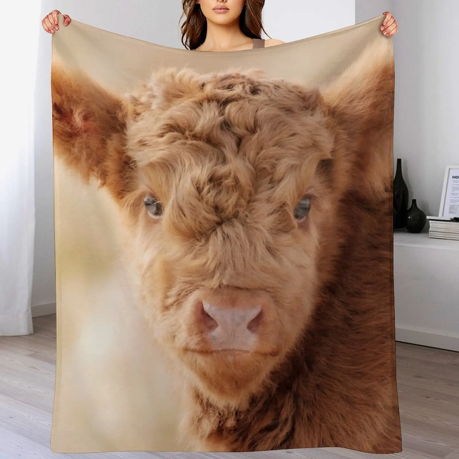 

Baby Scottish Highlander Photo Animal Photography Scottish Highland Calf Throw Blanket Comforter Luxury Thicken Blankets