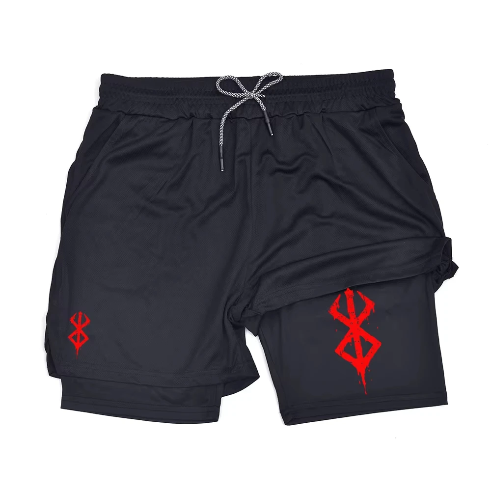 

Летние шорты для мужчин 2 в 1, спортивные шорты для тренировок в тренажерном зале, бега, с принтом и карманом для телефона, быстросохнущие, дышащие.