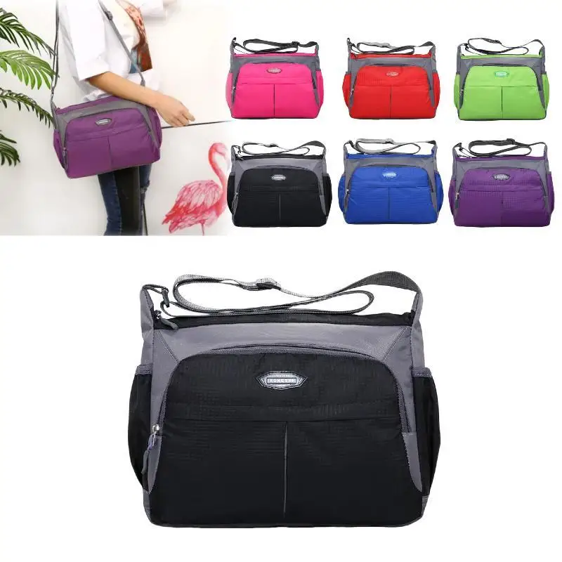 Outdoor Casual Crossbody Bag, Women'S Multi-Layer Wallet, Large Capacity Nylon Shoulder Bag