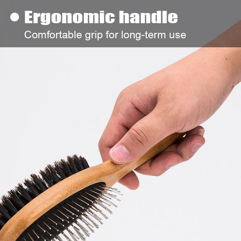 Truelove 2 in 1 Pet Comb Brush Hair Remover Dog Cat Brush Tools Grooming Steel Needles Double-sided for Pet Cleaning Bristles