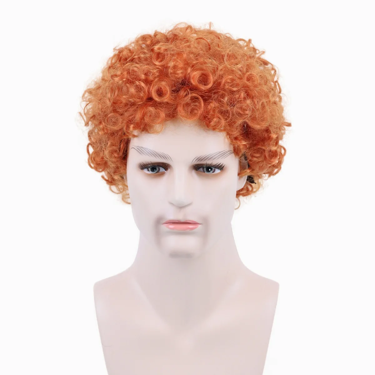 

Европейские и американские женские парики, короткие оранжевые кудрявые волосы, парик с сеткой, синтетический парик с африканскими локонами