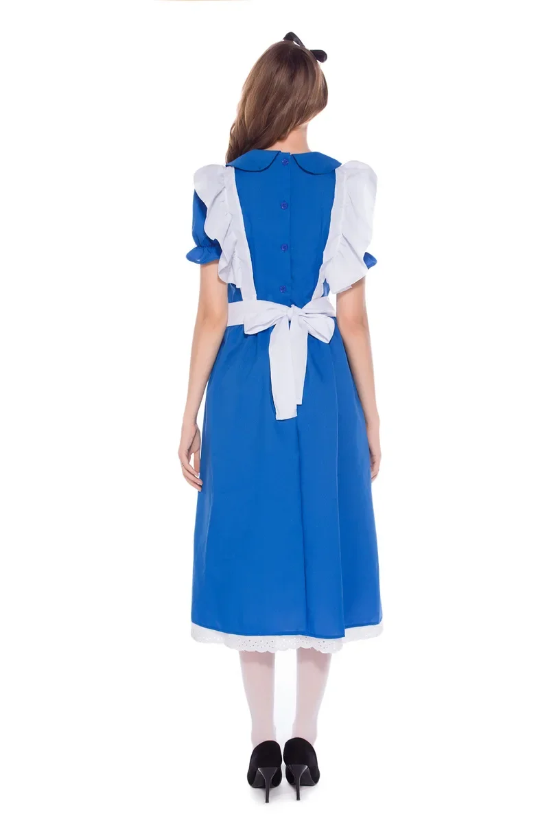 Halloween Purim Volwassen Anime Alice In Wonderland Avonturen Feest Verkleed Outfits Vrouwen Sissy Meid Lolita Cosplay Kostuumjurk