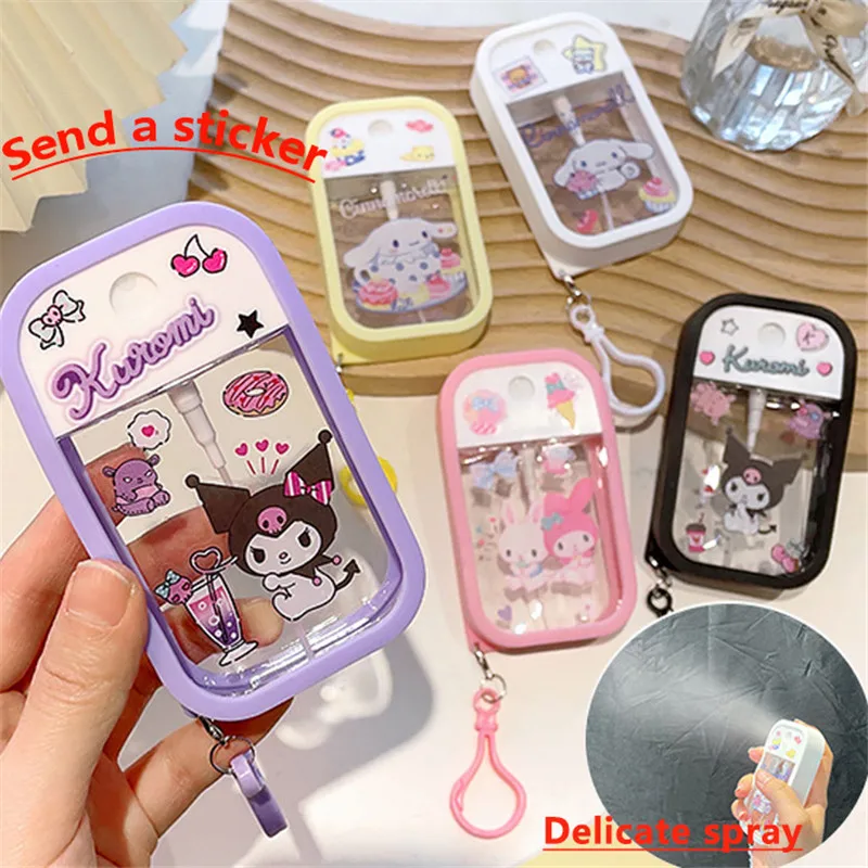 Sanrio Perfume Spray Bottle Kawaii Kuromi Cinnamoroll Travel Portable My Melody Cartoon Alcohol Press Bottled Christmas Gift Toy