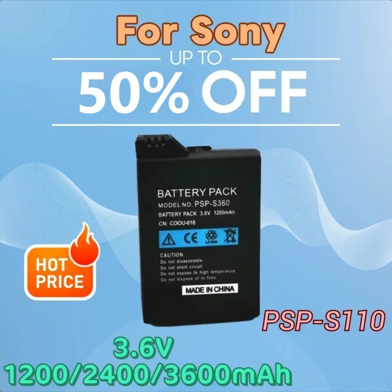 

3.6V 1200/2400/3600mAh PSP-S110 Rechargeable Battery for Sony PSP3000/2000 Console
