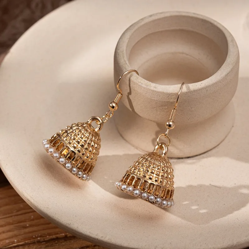 New Ethnic Jhumka Jewelry Boho Vintage Women\'s Retro Exotic Indian Pearl Tassel Earrings Brincos Feminino Kolczyki