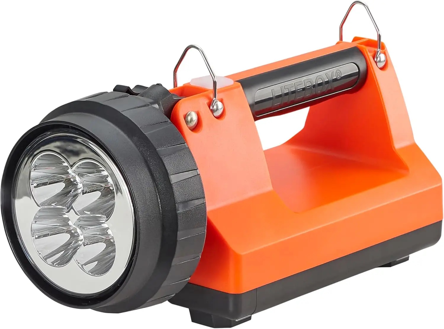 

1500-Lumen Rechargeable Spot Beam Lantern with AC/DC Charging, Heavy Duty Strap, Mounting Rack, Orange
