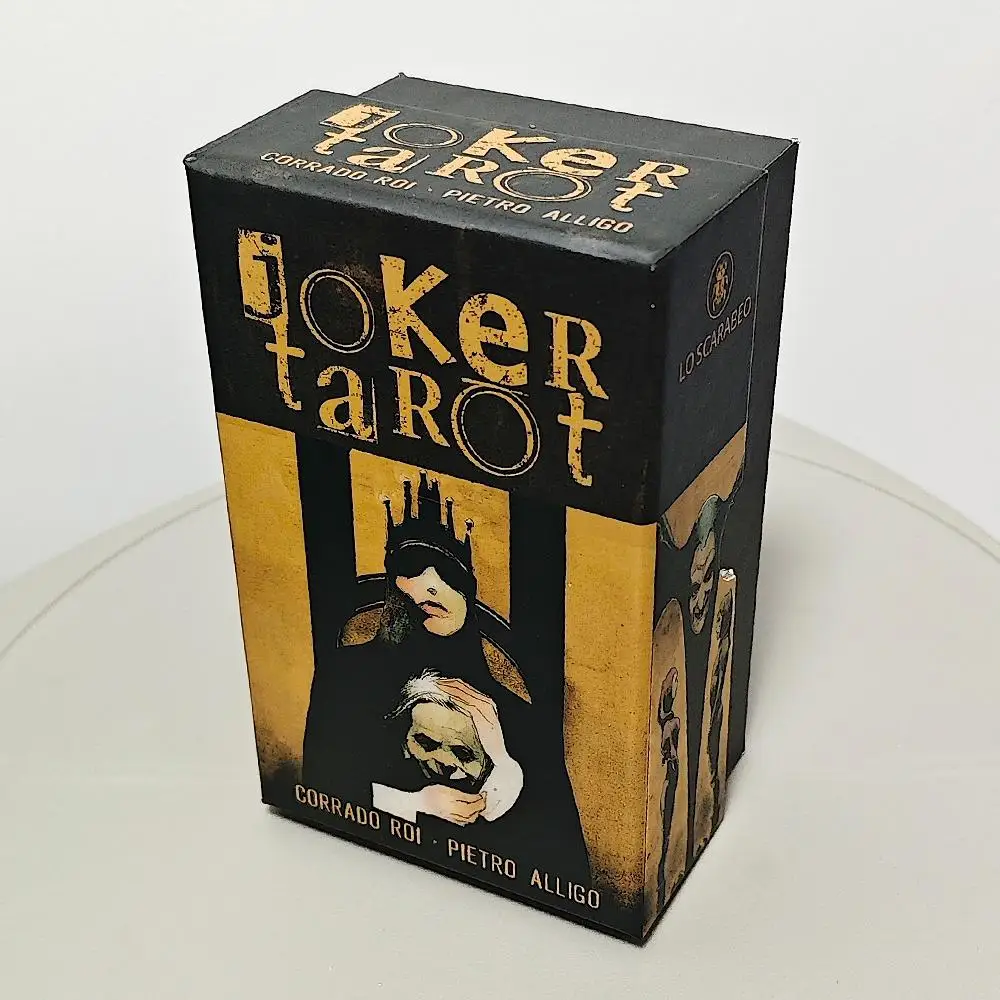 Joker Tarot Deck In Rigid Box 78 Pcs Dark Gothic Tarot Cards Printed on 350GSM Double-embossed Cardstock 12*7cm