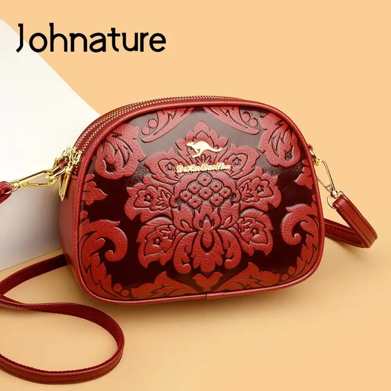 

Johnature Fashion Small Round Crossbody Bags For Women 2024 New Versatile Printing Leisure Large Capacity Ladies Shoulder Bags