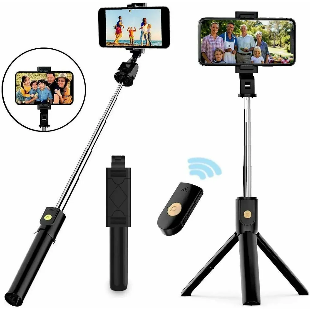 Selfie Stick Tripod Remote Desktop Stand Cell Phone Holder For iPhone Samsung