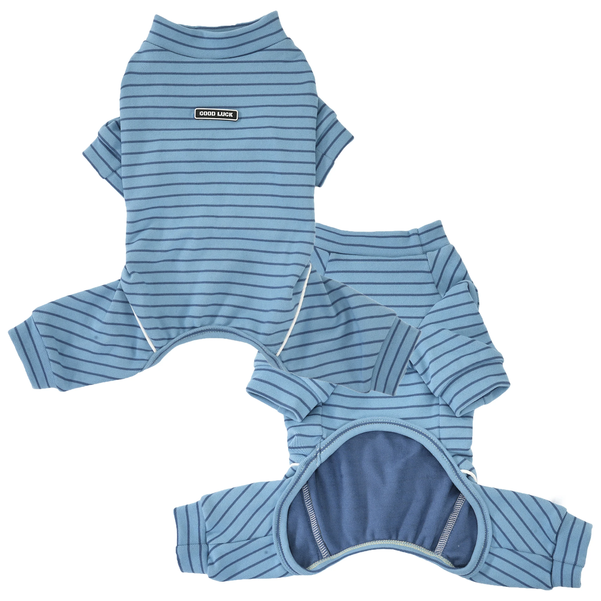Lightweight Lightweight Fleece Dog Pajamas, Warm Winter Clothes for Small Dogs, Cozy Striped Pet Onesie Jumpsuit with Feet Puppy Outfits - Aliexpress Deal