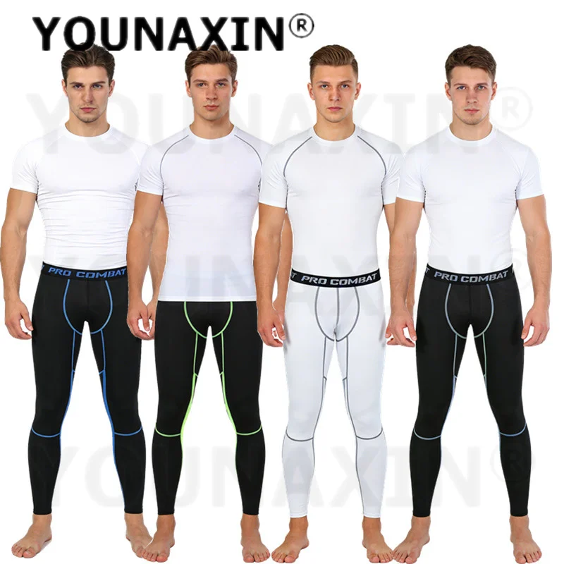Men's Running Trousers Gym Tight Training Fitness Basketball Base Layer Sports Cycling Quick Dry Long Pants S M L XL 2XL 3XL