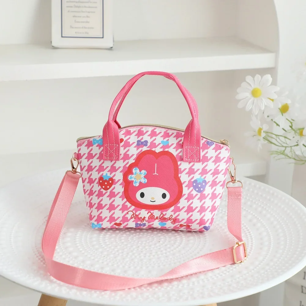 Sanrio hello kitty cute girl large capacity handbag women kuromi pu messenger bag cross-body shoulder bag