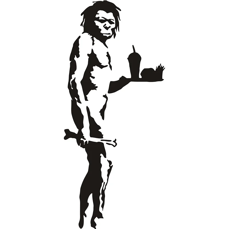 Banksy Fast Food Caveman Graffiti Wall Art Sticker Decal Home DIY Decoration Wall Mural Removable Bedroom Decor Sticker