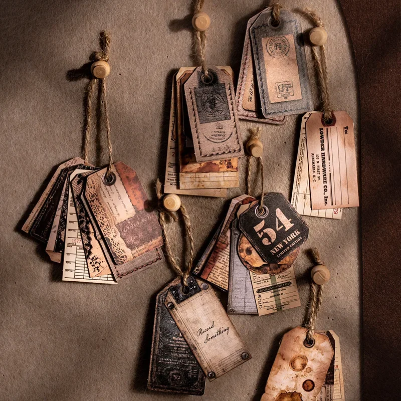 

1pack/2pack Label Craft Studio Series Vintage Stickers Hard Card Tag Decoration 6 Designs Scrapbook DIY Creative Materials