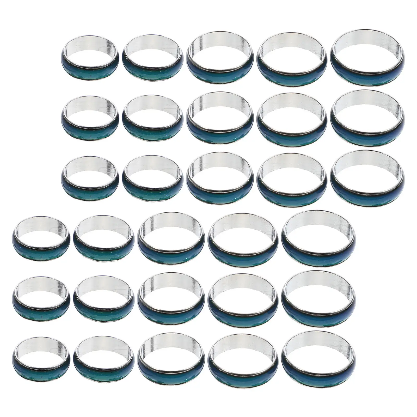 30Pcs Color Changing Mood Rings Copper Temperature Sensitive Band 16 17 18 19 20Mm Unisex Fashion Ring for Couples Weddings