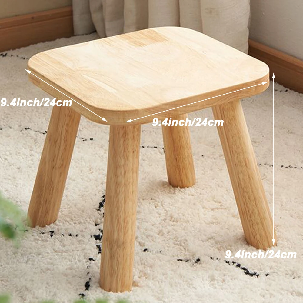 مقعد مربع من الخشب الطبيعي من المطاط الصلب لحماية زيت الشمع، مجموعة مسطحة سهلة لغرفة المعيشة، ديكور شرفة الحديقة الخارجية