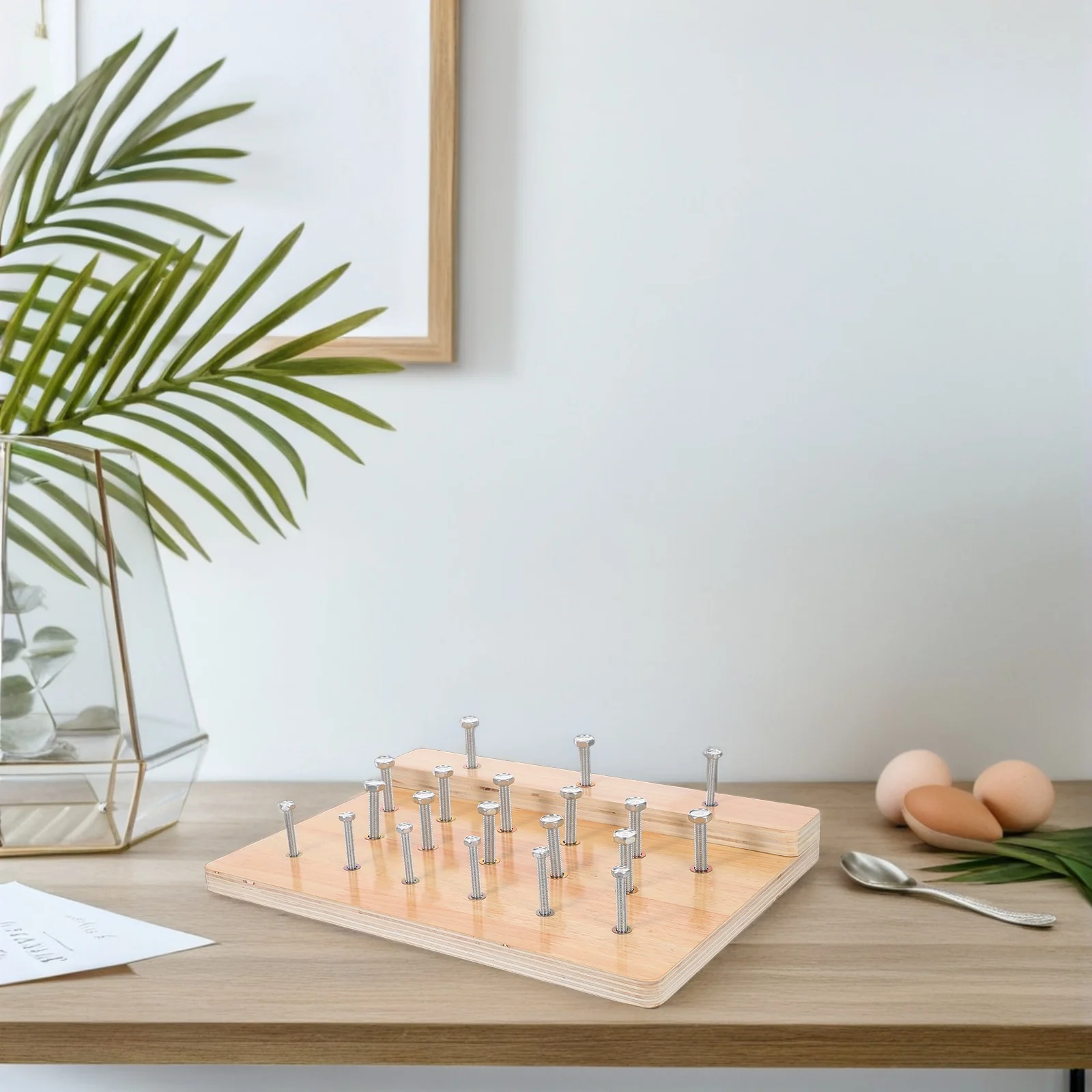 Tavola da allenamento per la riabilitazione del polso Peg per anziani Pannello forato per la coordinazione occhio-mano in legno occupazionale