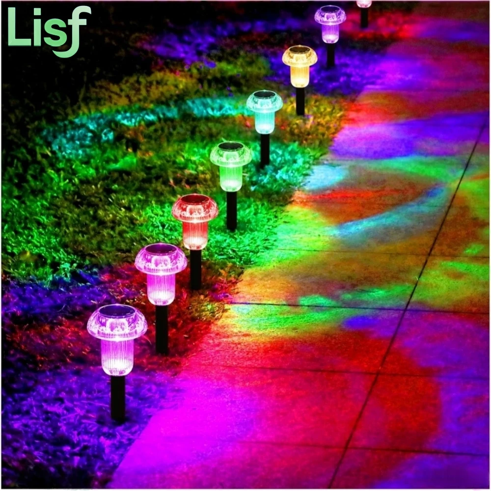 

Solar Mushroom Pathway Lights Outdoor Lawn Lights LED Waterproof Color Changing for Garden Driveway Walkway Landscape Decor
