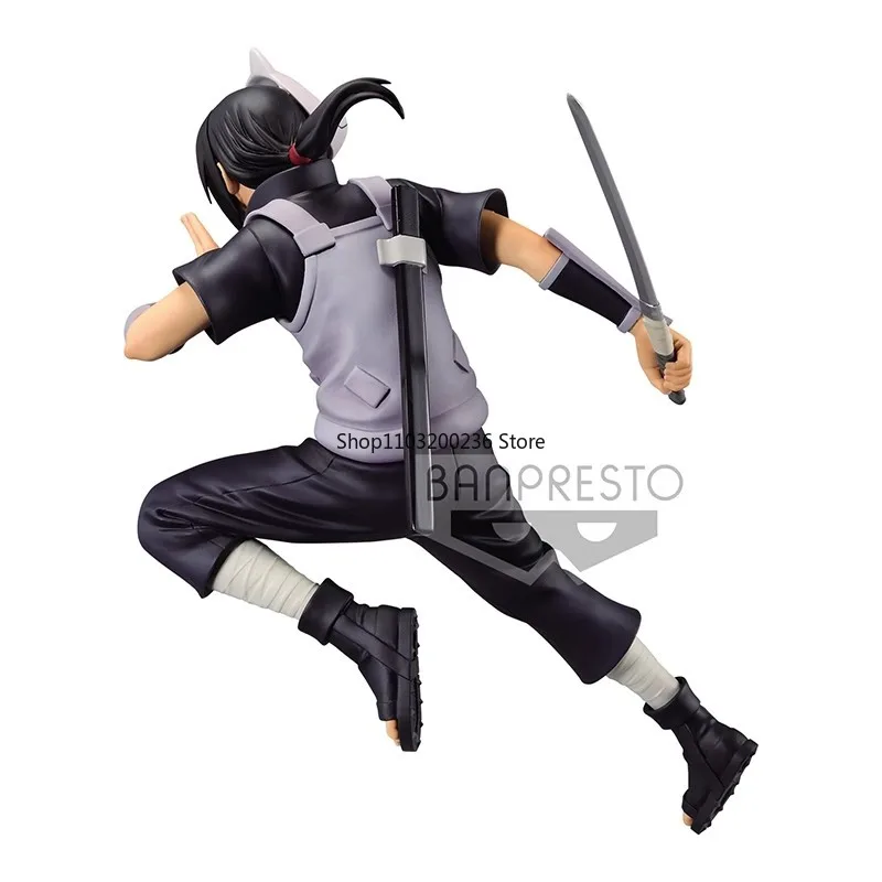 Bandai original naruto vibração estrelas uchiha itachi figura de ação modelo hobbies ornamentos de mesa colecionáveis