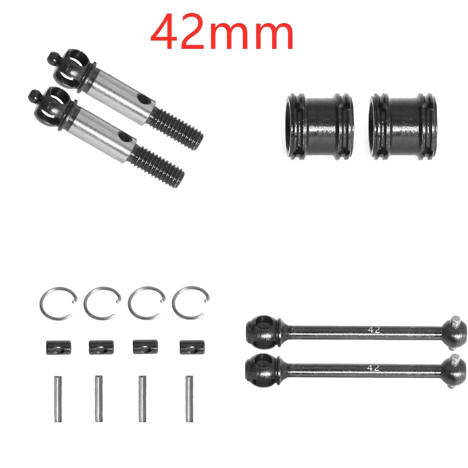 Metal Drive Shaft CVD Driveshaft 37mm 39mm 42mm Dogbone Set for Tamiya TT02 XV01 XV02 RC Car Upgrade Parts Accessories