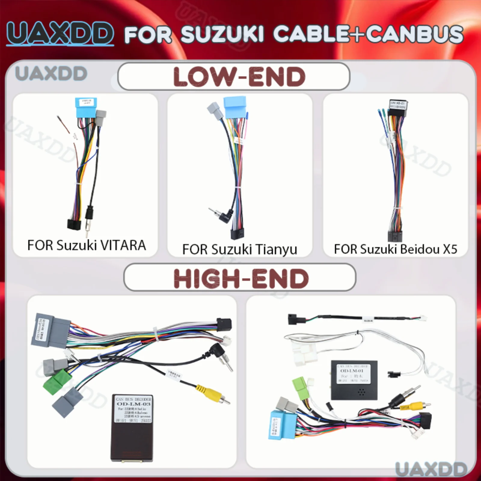 Cable Canbus Car FOR Suzuki Beidou X5 Tianyu Vitara Ignis 2023 Baleno Lead Flex 2 Din Cord Automotive Wire Electric Accessories