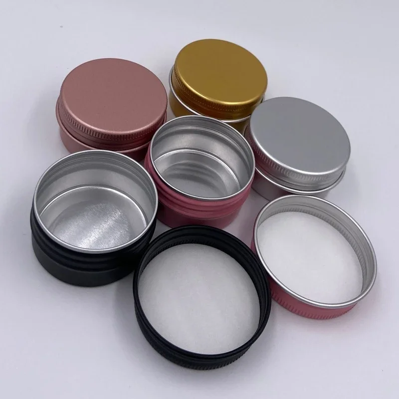 100pcs Colorful Aluminum Box for Face Cream 30ml Lip Balm Containers Empty Containers for Cosmetics Jars Storage Container Lids