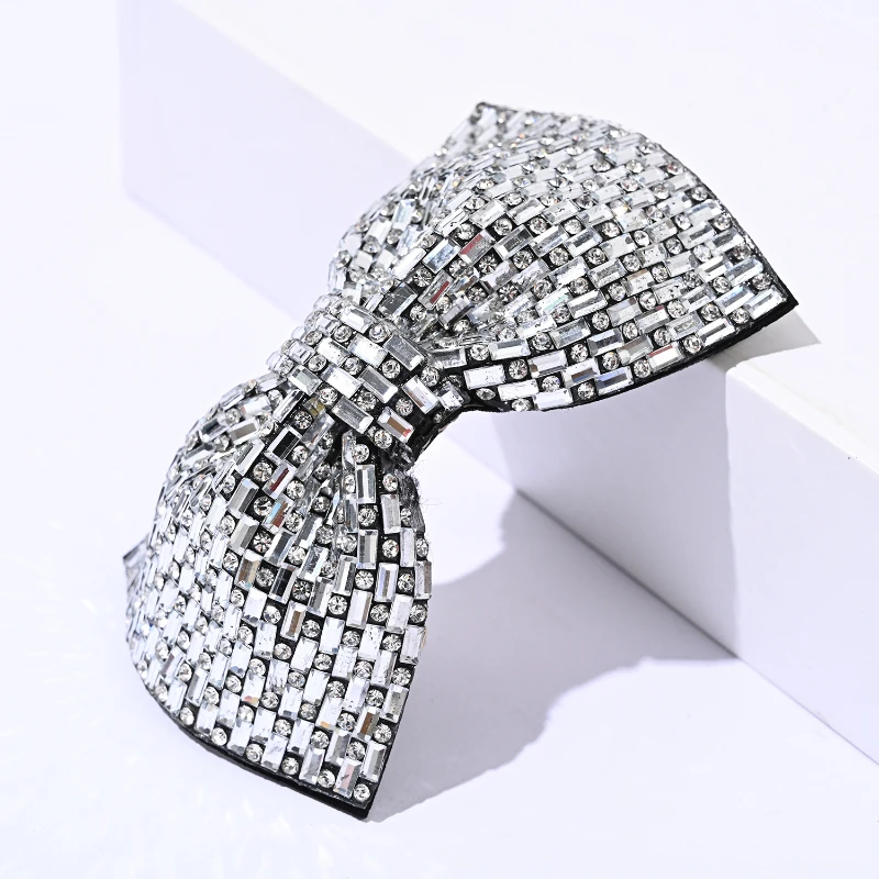 New Fashion Crystal Rhinestone Bow Hair Clips for Women Elegant Barrettes Ponytail Holder Hairpin Hairgrips Hair Accessories