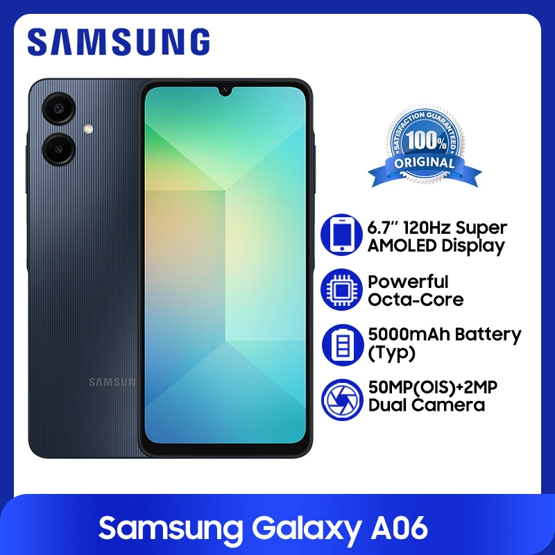 Samsung Galaxy A06 6.7'' Full Display 50MP Dual Camera 5000mAh Battery Life Fingerprint ID GPS