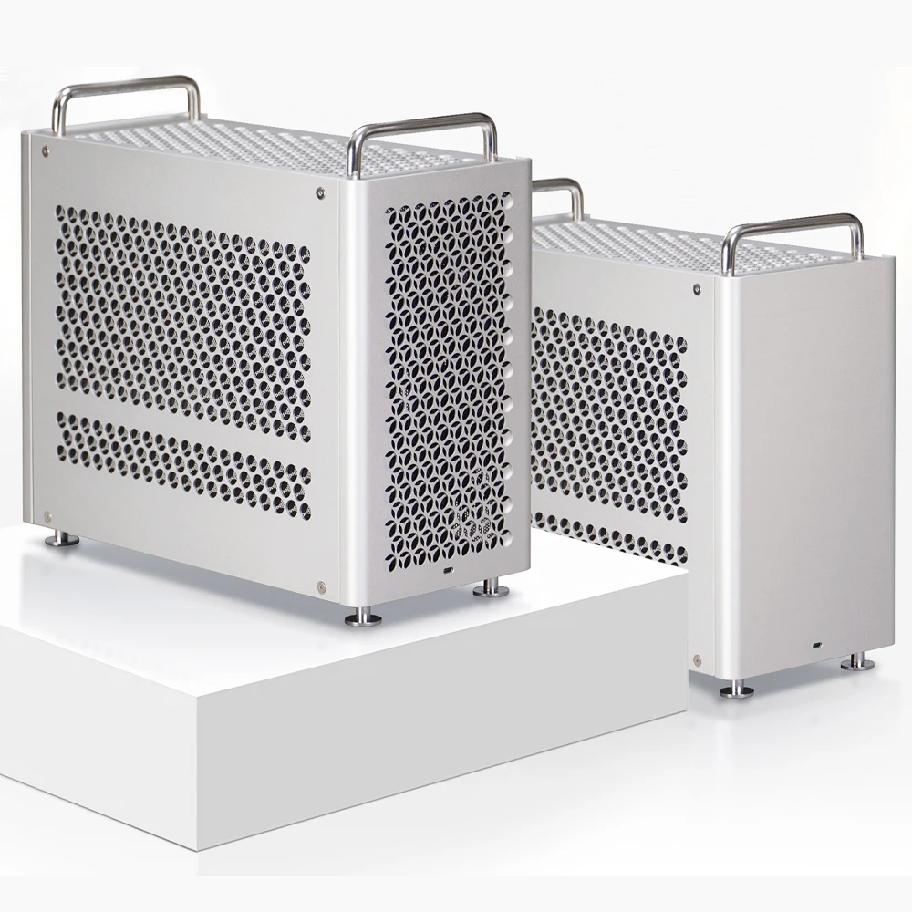 

ZZZEW B2Pro Алюминиевый корпус MATX Mid Tower Корпус для компьютера с поддержкой ATX PSU 240 Водяное охлаждение с ручкой и сетчатым стилем для опции