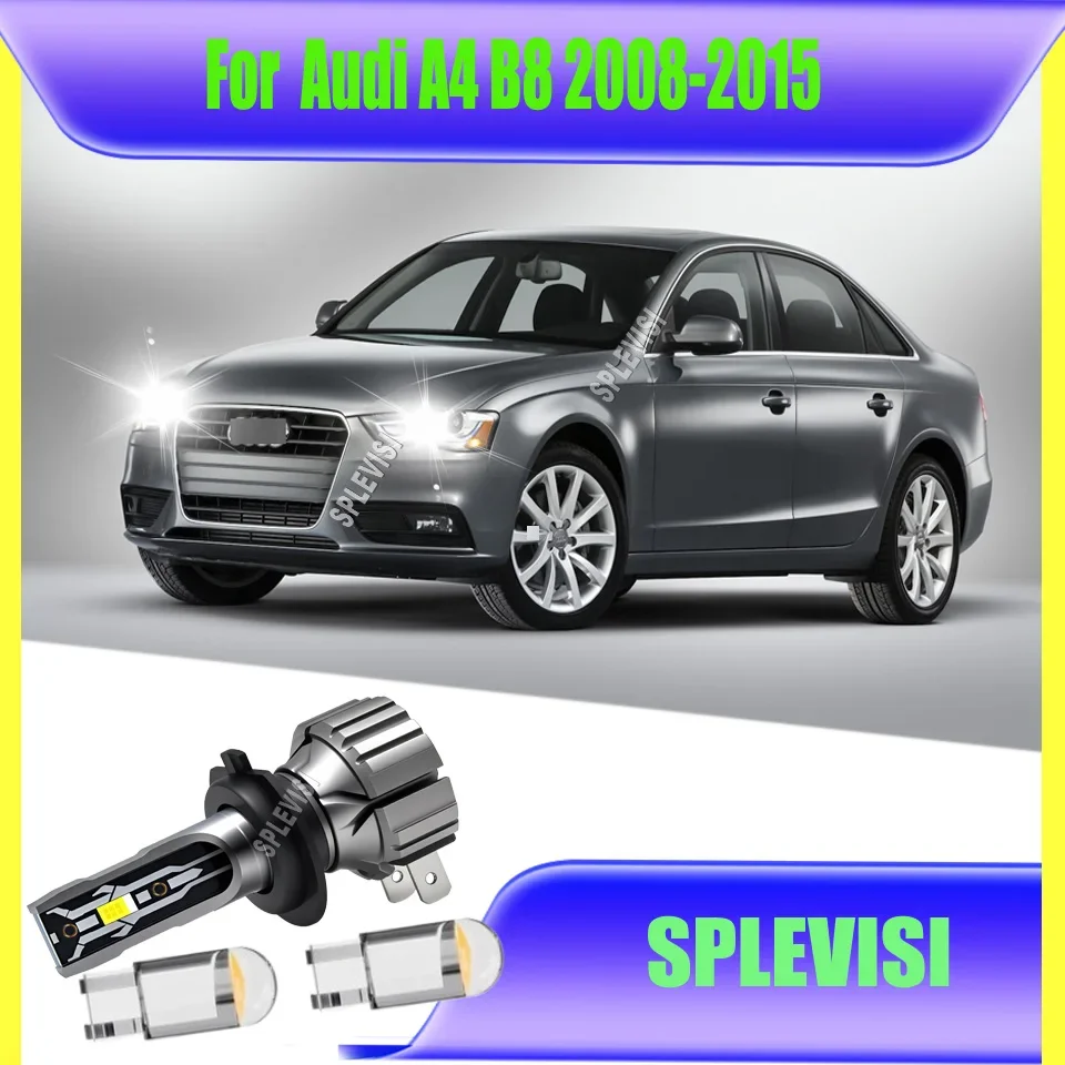 2Pcs 15000LM LED Headlight Bulb 6000K CSP Hi Low Beam Plug and Play For Audi A4 B8 2008 2009 2010 2011 2012 2013 2014 2015