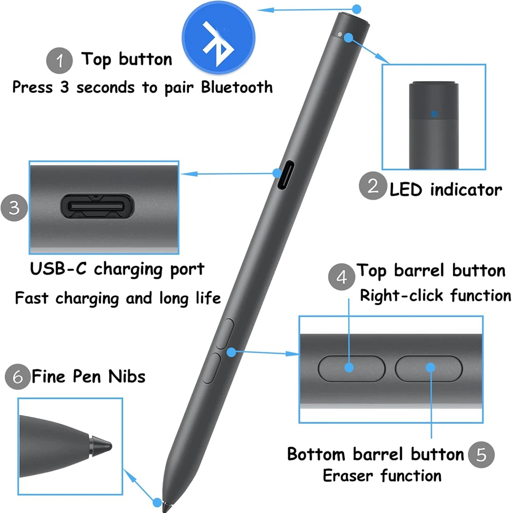 For XPS 9310 93515 2-In-1 Active Stylus Pen PN5122W F5NFM