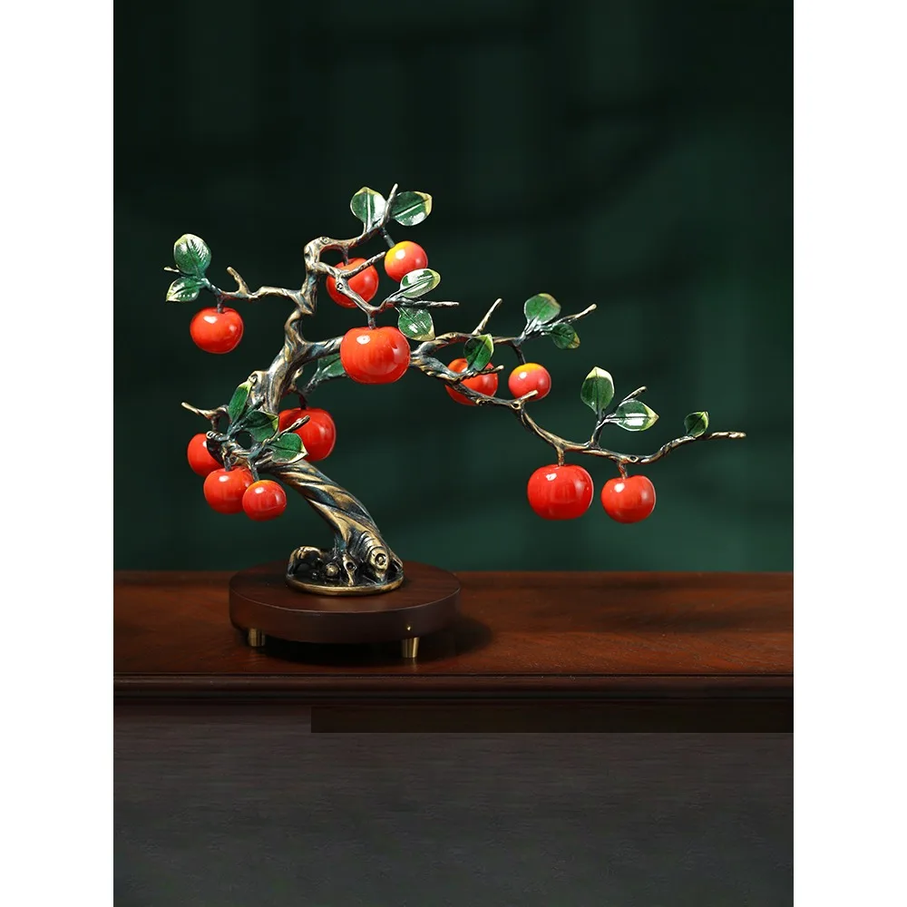 Four Seasons Ping An copper ornaments high-end new Chinese living room office porch crafts housewarming decoration gift