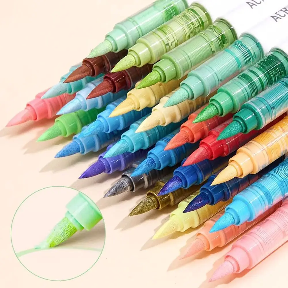 9-Colors Straight Liquid  Acrylic Marker Pen Students Drawing Painting Graffiti Colour Pen Art Felt Pens Art Watercolor Pen