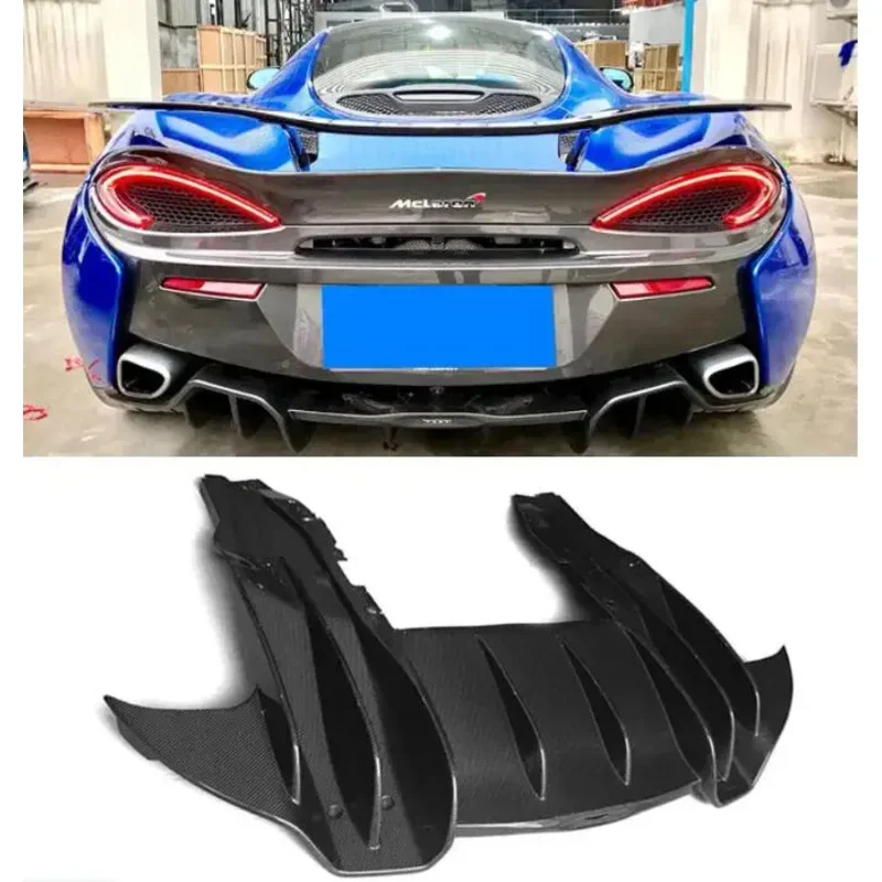 Real Carbon Fiber Rear Bumper Trunk Diffuser Spoiler Cover For Mclaren 540C 570S 2015 2016 2017 2018 2019