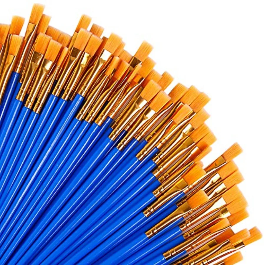

60 Pcs Flat Paint Brushes, Small Brush Bulk for Detail Painting