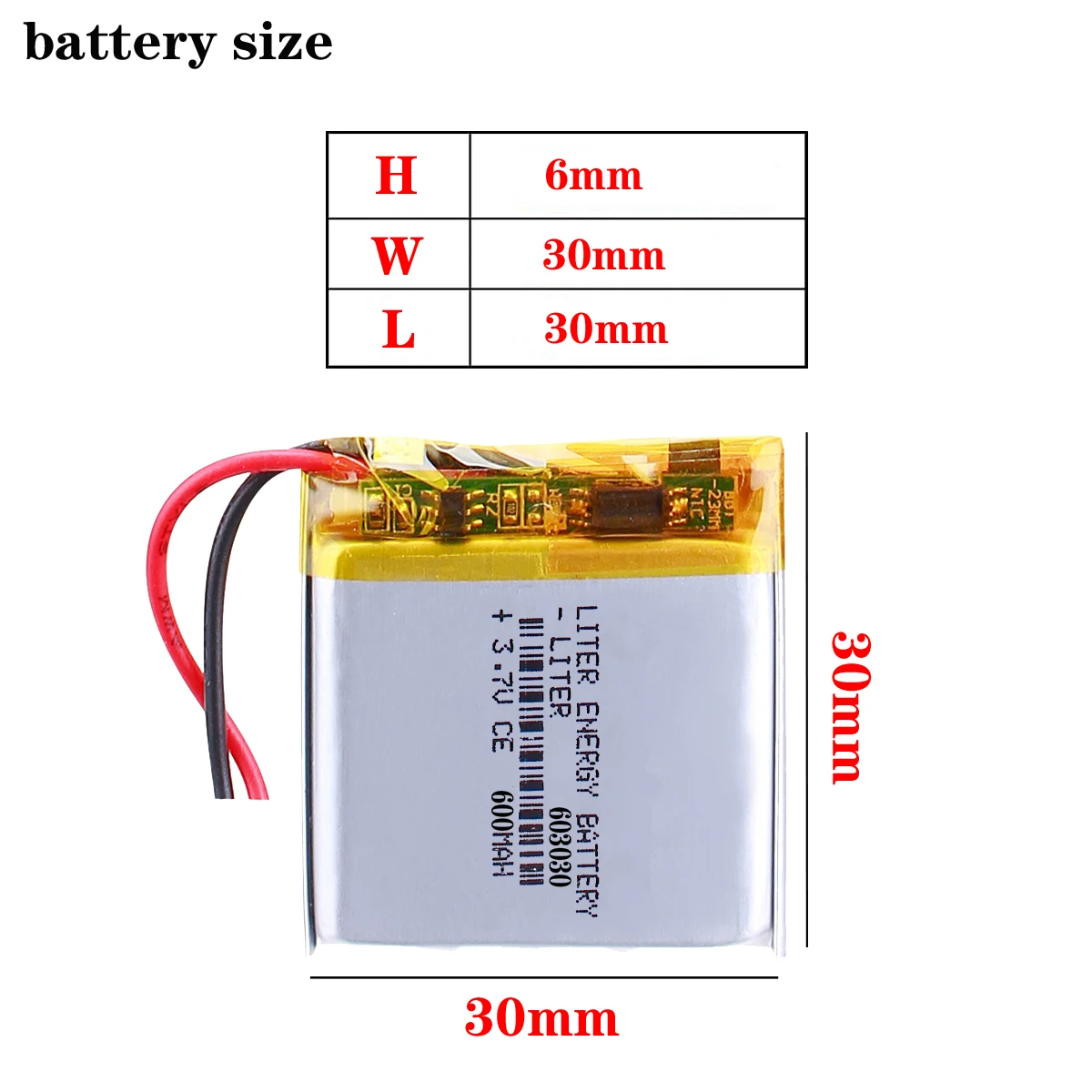 3.7V 603030 600mah lithium- polymer battery For toys speaker Tachograph,GPS TK103,GEOZON watches