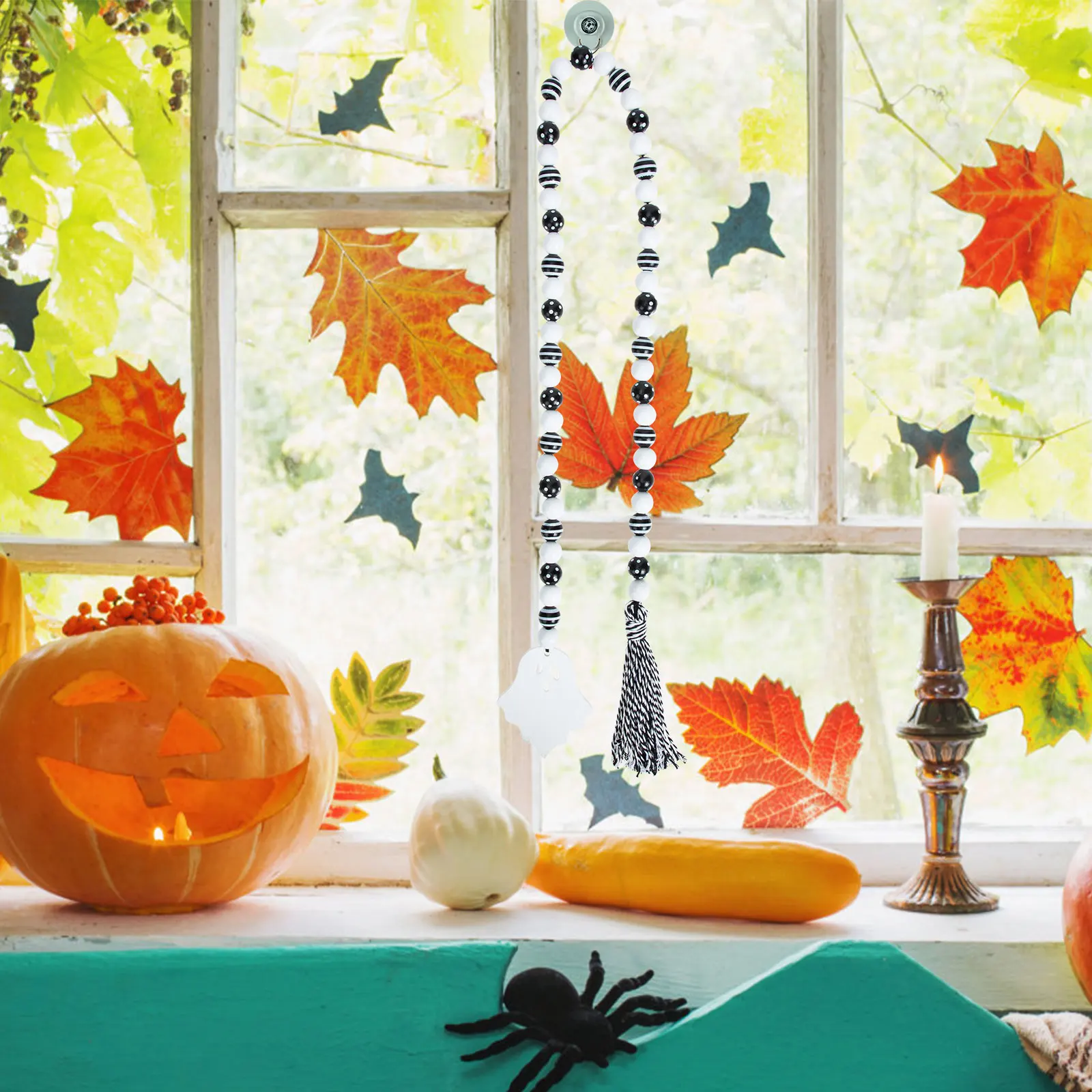 

Tassel Garlands Halloween Beaded Pendant Crafts White Hemp Rope Hanging Beading Ornament