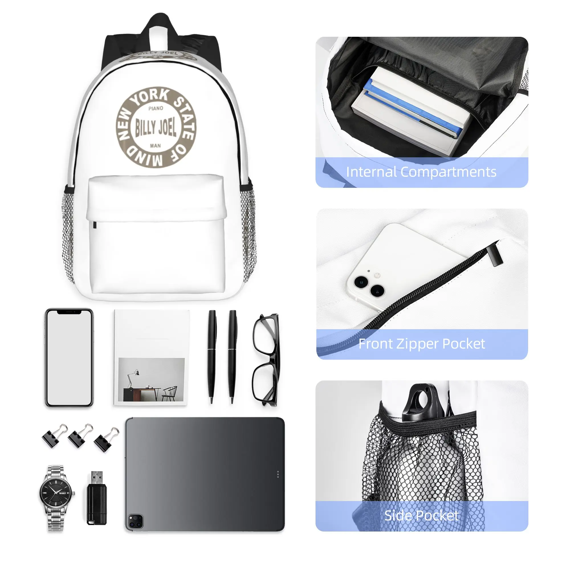 Billy Joel Art Backpack Hot Sale Daypack Large Capacity Boys Girls BookBag Shoulder Bags for Men Women School Bag