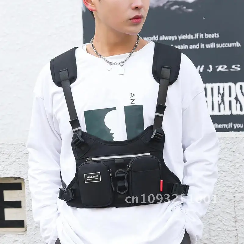 Streetwear Sports Bags For Men 2023 New Chest Rig Bag Pocket Nylon Bag Vest Male Functional Hip-hop Men Chest Reflective Waist